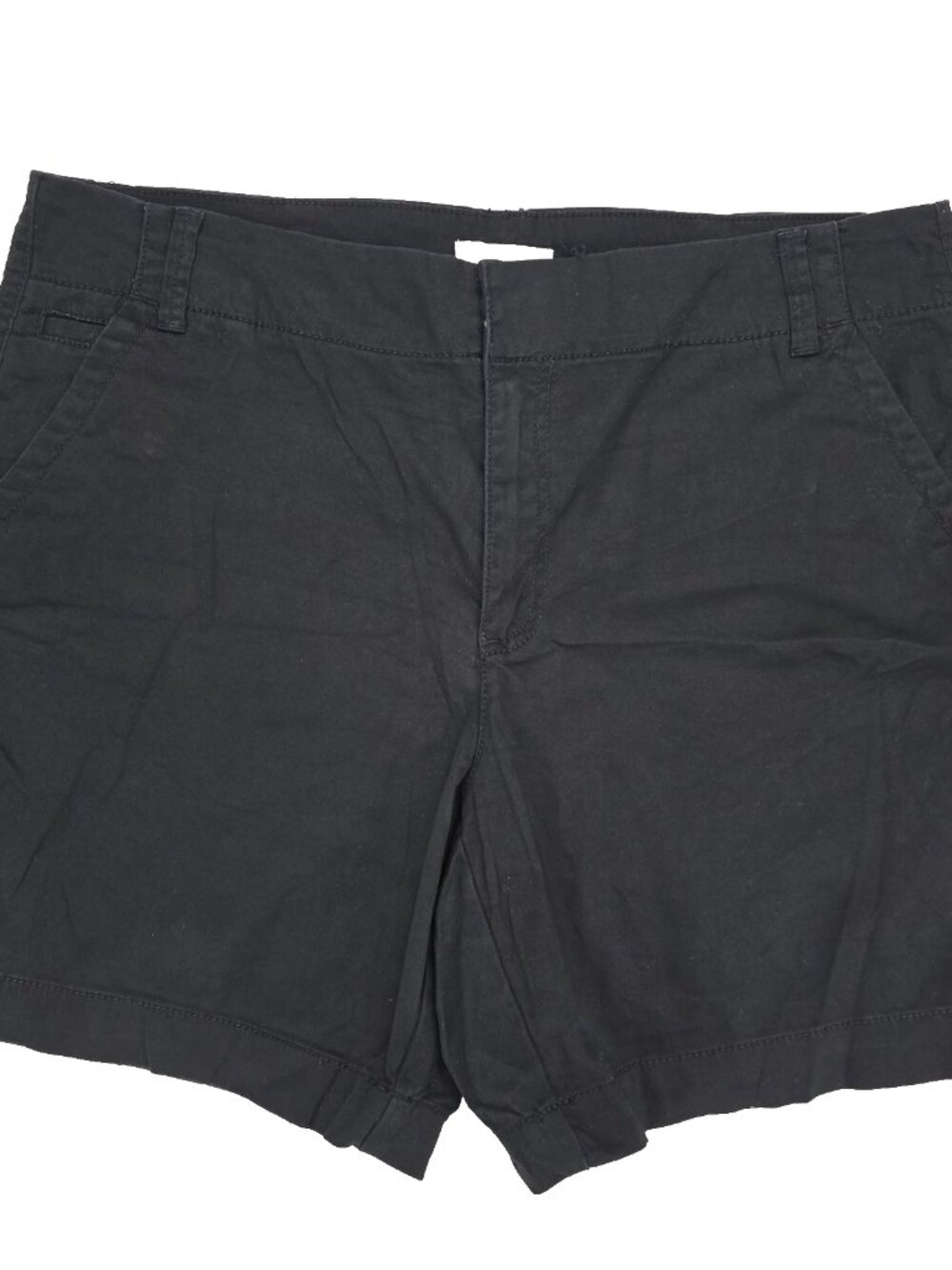 Charter Club Chino Shorts Womens 10 Black 6.5" Inseam Stretch Solid Casual